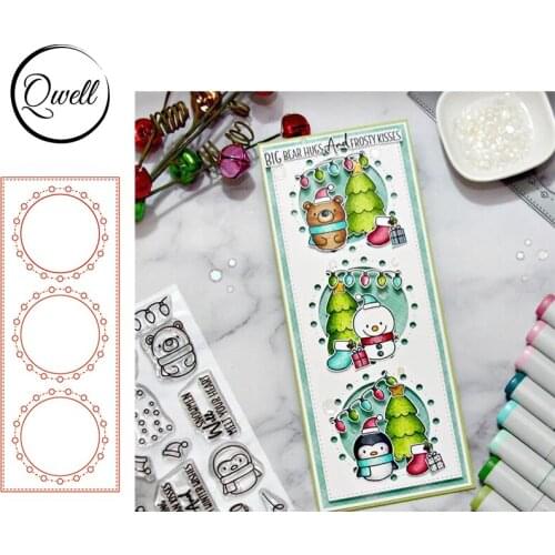 QWELL Small Round Circle Slimline Rectangle Metal Cutting Dies DIY Album Craft Paper Scrapbooking Embossing Dies 2021 New