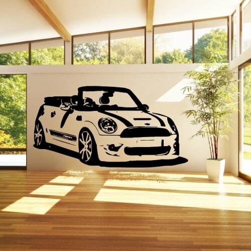 Fashion Car Wall Sticker MINI COOPER CONVERTABLE Vinyl Wall Art car sticker Room Decal DIY Living Room Wall Paper Mural D-23