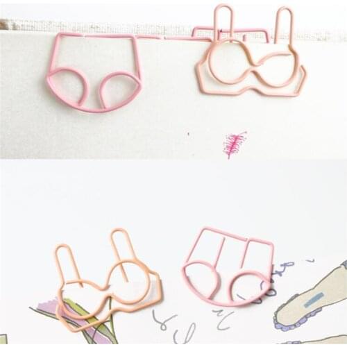 12pcs Underwear Set Paper Clip Bookmark Cartoon Creative Shape Paperclip Clamp Cute Office Use Binder Binding Supplies