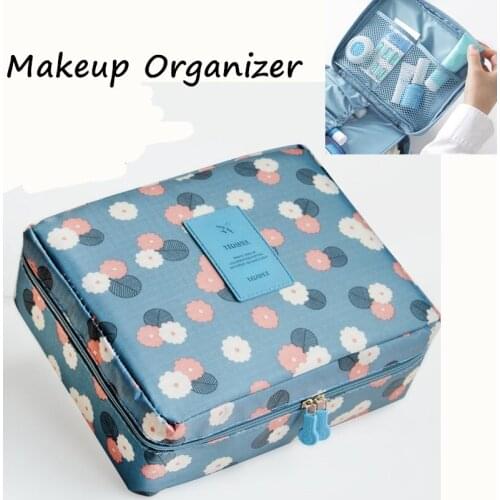 Nylon Zipper Multi-layer Bag Makeup Bag Cosmetic Bag Case Make Up Organizer Organizer for Cosmetics