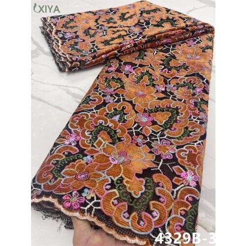 Latest African Velvet Lace Fabric French Mesh Laces with Sequins High Quality Nigerian Mesh Lace Fabric for Party APW4329B