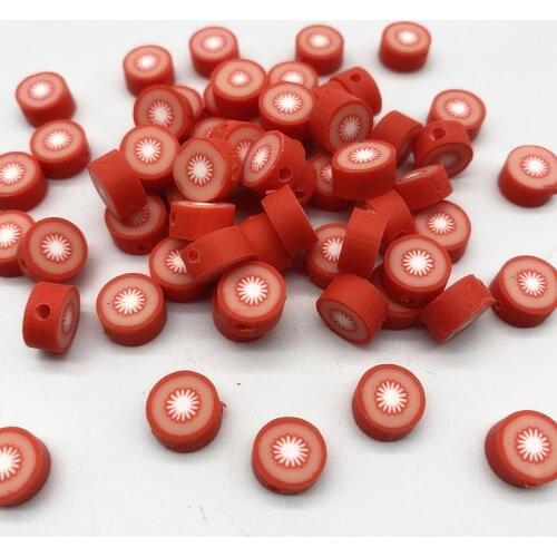 New 30pcs10mm Smiley/Animal/Fruit Beads Polymer Clay Beads Spacer Loose Beads for Jewelry Making DIY Accessories #09