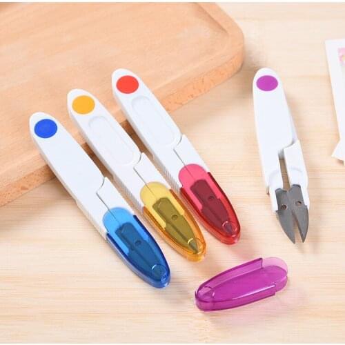 1Pc Cross Stitch Snips DIY Sewing Accessories Tailor Sewing Scissors With Cover For Thrum Thread Fish Line Cutter Trimmer Tools