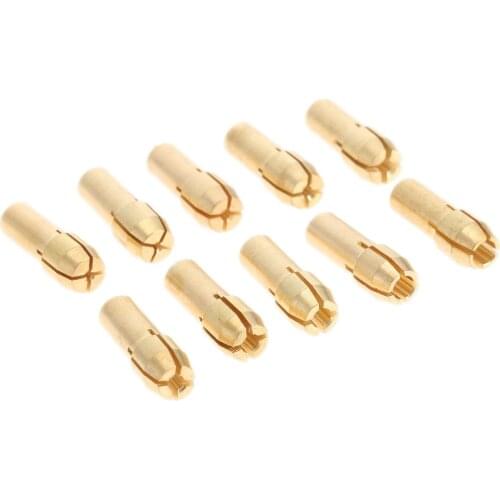 10Pcs Mini Brass Drill Chucks 0.5mm-3.2mm Shank 4.8mm For Dremel Rotary Tool