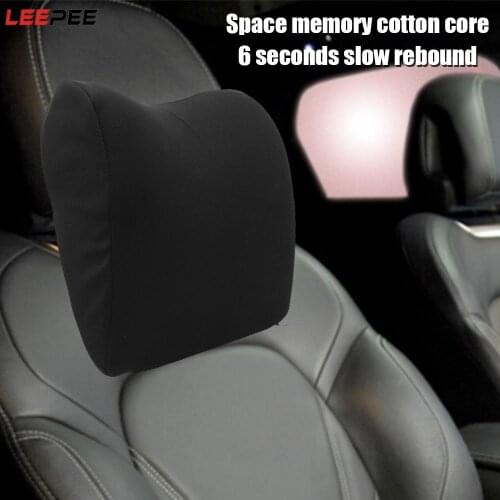 Polyester Memory Foam Cushion Fabric Cover Travel Support 1PCS Car Headrest Neck Pillow Soft Head Rest For Feat Chair In Auto