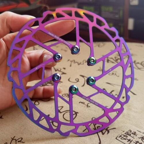 Super-light rainbow Bicycle Hydraulic Disc Brake Rotors MTB Bike Road Racing Bike Brake Disc Rotor 140mm 44mm 6 Bolts