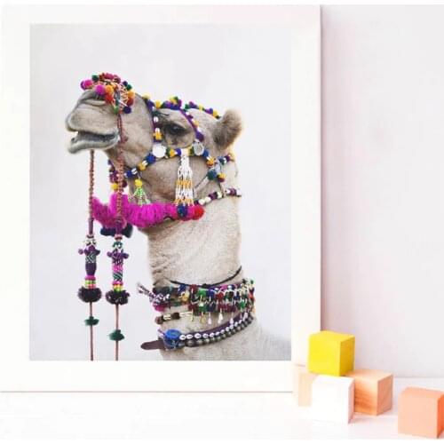 Camel Prints Desert Animal Nursery Wall Art Canvas Painting Pictures Bohemian Poster Photography Prints Home Room Wall Decor