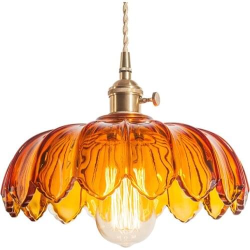 Industrial Loft Style Edison Vintage LED Pendant Light Fixtures Antique Copper Glass Single Hanging Lamp Home Lighting Lampara