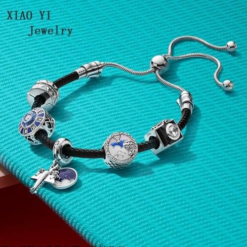 XIAOYI jewelry 100% S925 11 charm romantic balloon journey airplane bracelet gift set fashion design personality woman