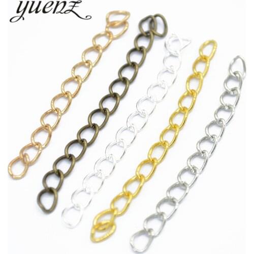 YuenZ 50 pcs 5 Color Iron Extension Chains for Jewelry Making Findings DIY Necklace Bracelet Chain