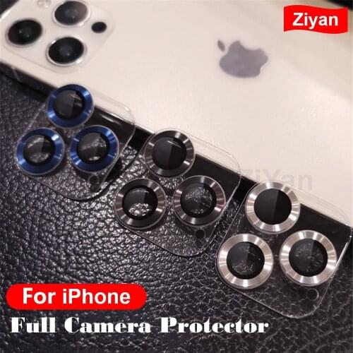 3D Metal Camera Lens Tempered Glass For iPhone 12 Pro Max Mini All Inclusive Back Camera Screen Protector For iPhone 11 Pro Max