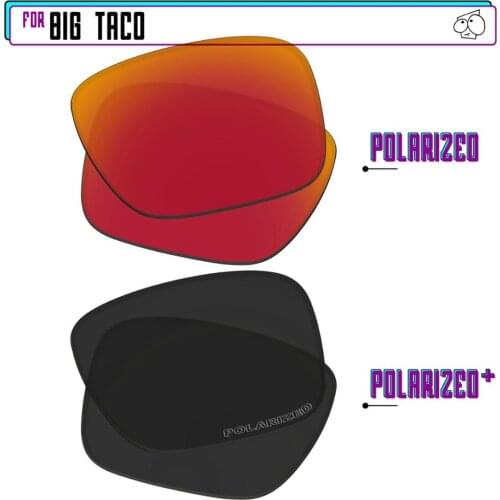 EZReplace Polarized Replacement Lenses for - Oakley Big Taco Sunglasses - Black P Plus-Red P