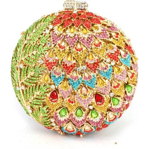 Ball Gold Clutch Bag Luxury Diamond Evening Bag Women Wedding Silver Clutch Bag For Prom Ladies Party Purse Banquet Bag 88168