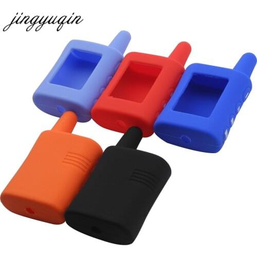 Jingyuqin 10pcs/lot for Scher-Khan Magicar A/B Silicone Key Case Two Way Car Alarm Scher Khan A/B LCD Remote Keychain Cover