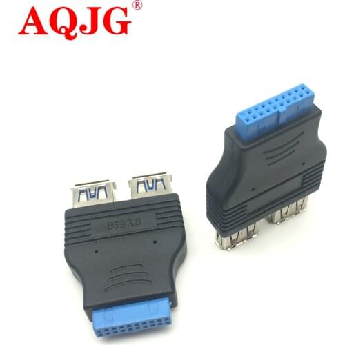 2 ports USB 3.0 A Female Port HUB Motherboard 20Pin Header Adapter Convertor Connector Female Adapter AQJG
