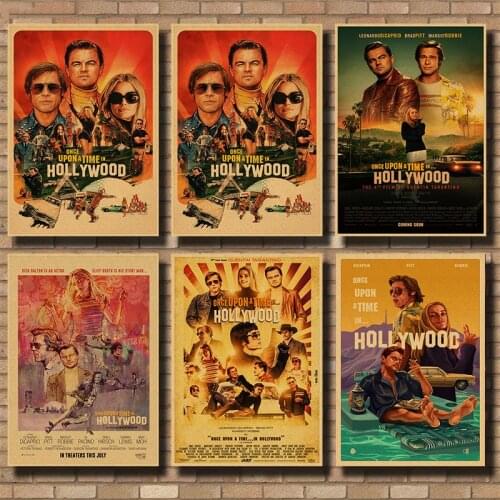 2019 New Movie kraft Poster Once Upon a Time in Hollywood Art Prints Vintage Wall Decor Pictures Quentin Tarantino Poster
