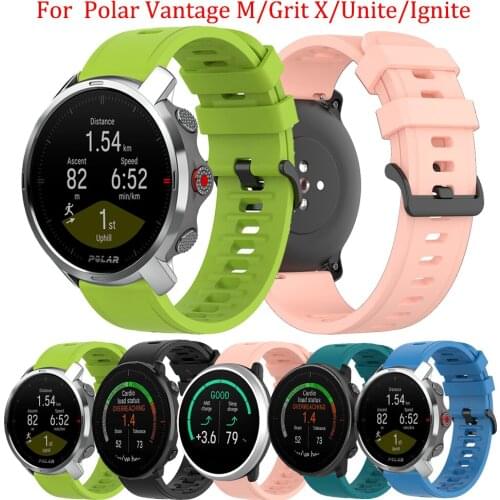 22MM Sport Strap For Polar Vantage M/Grit X Watch Band Soft Silicone Bracelet 20mm Replacement wristband For Polar lgnite/unite