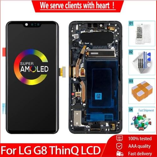 6.1" Orig P-OLED For LG G8 ThinQ LCD Display Touch Screen Digitizer Assembly Frame Replacement For LG G8 LM-G820N G820 LM-G850