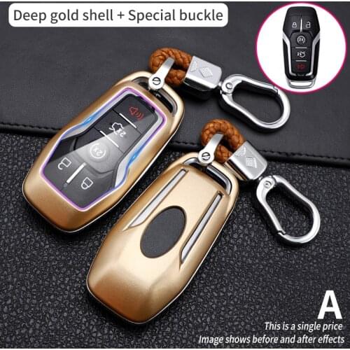 Carbon Fiber ABS Car Remote Smart Key Fob Case Cover Holder Keychain For Ford F150 Lincoln Fusion MKZ Mustang MKC Accessories