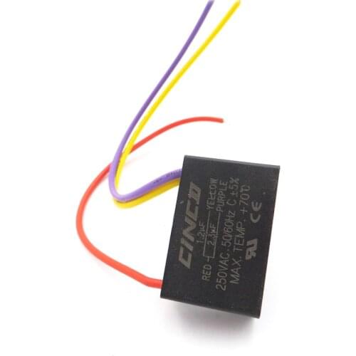 CBB61 1.2uF+2.3uF 250V 3 wires Motor Run Capacitor electrical fan 3 Speed electric fanners Electronic Fan Regulator Cable 250VAC
