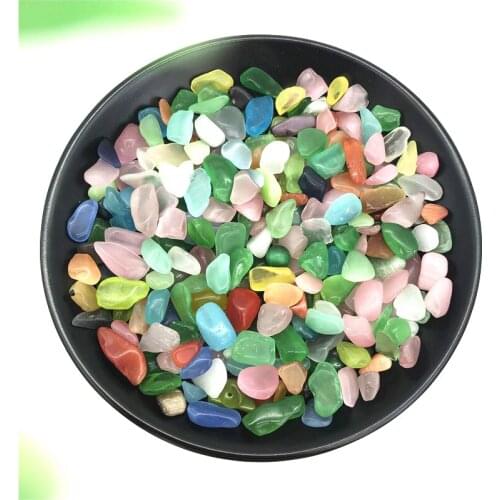 50g Cat Eye Colorful Stone Candy Color Quartz Gravel Mineral Polished Healing Home Ornament Decorative Stones and Minerals