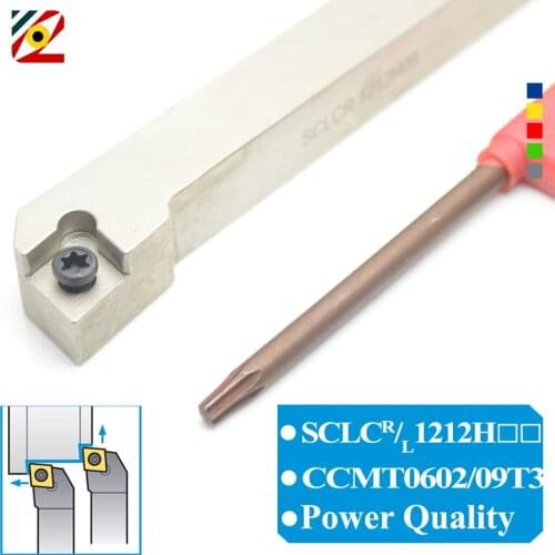 EDGEV 1PC SCLCR1212H06 SCLCL1212H09 CNC Lathe Cutter External Tool Holder Turning Tools CCMT060202/04 CCMT09T304 Carbide Inserts