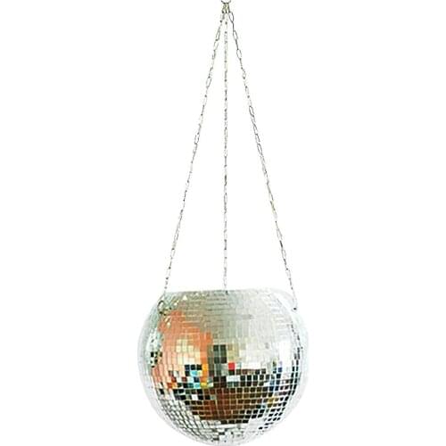 Disco Ball Hanging Flower Pot For Indoor Plants Bohemian Style Flower Planter Pots Rope Mirror Hanging Basket Garden Decor