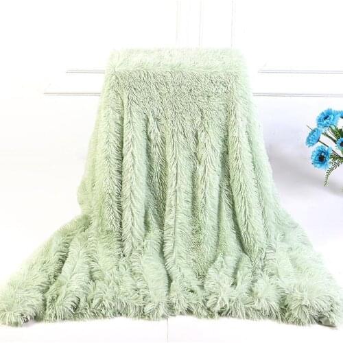 58Thick Blanket Double-sided Velvet Soft Warm Coral Fleece Flannel Blankets for Beds Faux Fur Mink Throw Solid Color Sofa Cover