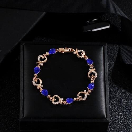 European and American heart-shaped crystal bracelet inlaid zircon fashion jewelry