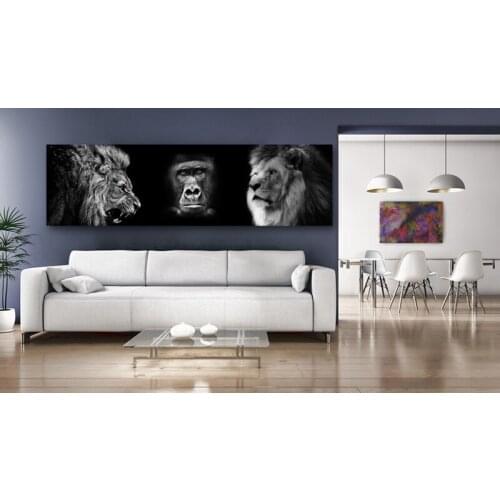 Canvas Posters Home Decor Wall Art Mane Savannah Lion orangutan Paintings For Living Room Posters Prints Abstract Animal Picture