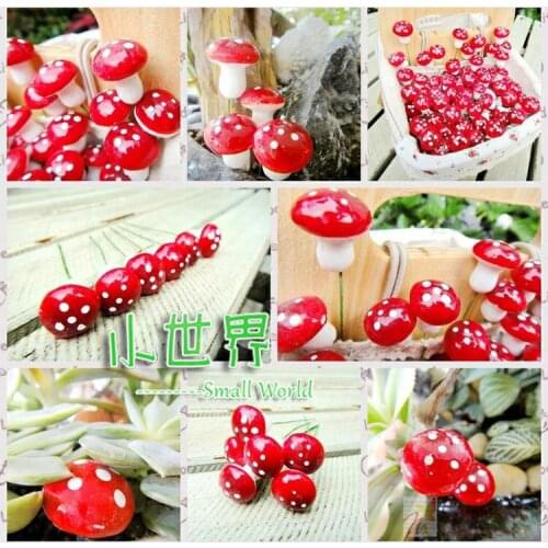 Simulation Small Mushrooms DIY Moss Terrarium Micro-landscape Fairy Simulation Mushrooms Garden Decoration lin3532