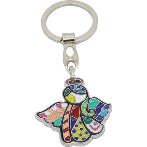 Catholic Christian Keychain Cartoons Pendant Angel Virgin Mary Key Chain Church Utensils Religious Gift