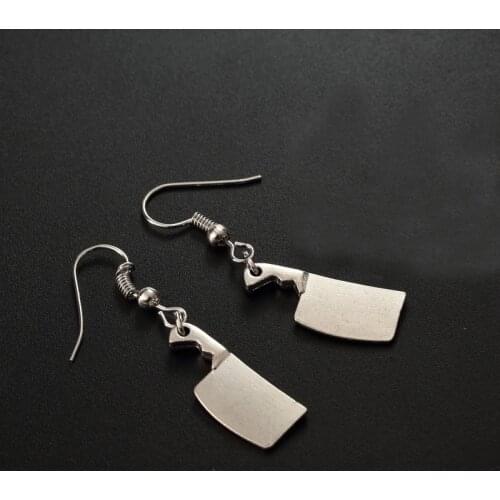 Cleaver Earrings, Knife Earrings, Halloween Jewelry, Gothic Jewelry, Grunge Earrings, Horror Jewelry, Horror Movie