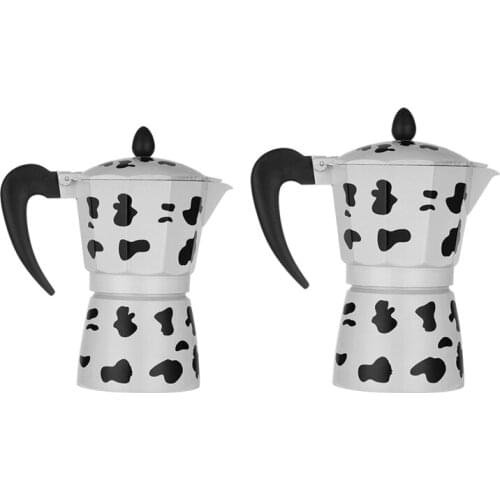 Cow Printed Coffee Maker Aluminum Alloy Moka Pot Espresso Mocha Latte Percolator Filter Cafetera for Kitchen