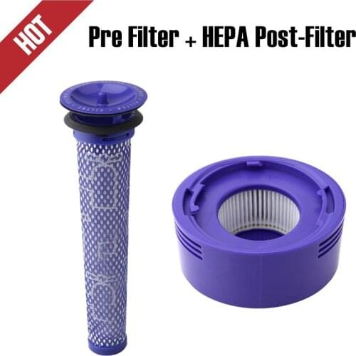 Pre Filter + HEPA Post-Filter kit for Dyson V7, V8 Vacuum, Replacement Pre-Filter (DY-96566101) and Post- Filter (DY-96747801)
