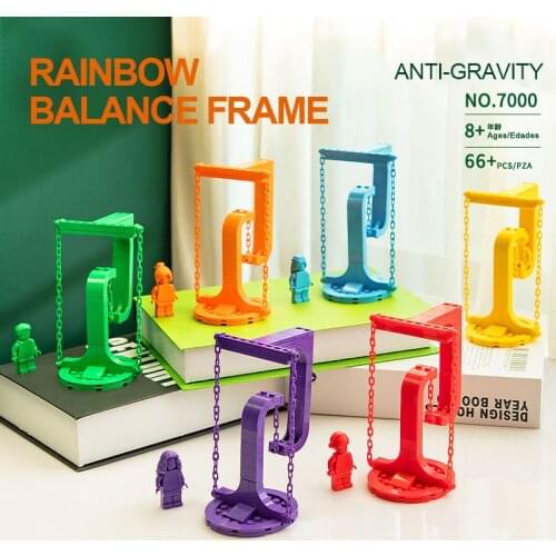 MOC Creative Tension Balance Frame Suspension Technique Anti-gravity Stretching Building Blocks Assembling DIY Toys Gifts