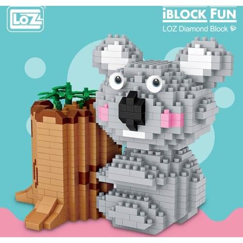 LOZ Diamond Blocks Koala Pen Holder Cute Animal Micro Building Brick Blocks Creative Decompression Toy Childrens Gift DIY 9212