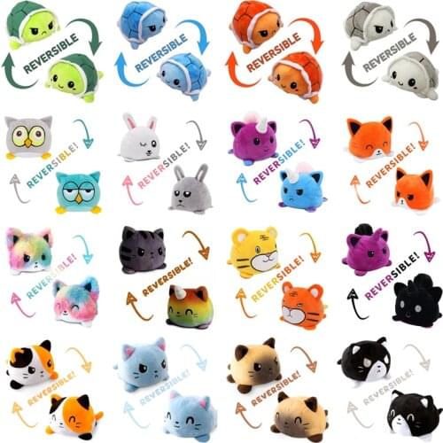 Cute Turtle Octopus Plush Reversible Cat Gato Doll Kids Christmas Gift Double-sided Flip Plush Toy Chirdren Birthday Gift