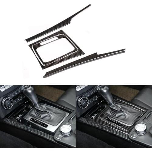 Carbon Texture Interior Mouldings Center Control Gear Shift Panel Frame Cover Trim For Mercedes Benz C GLK Class W204 X204