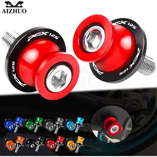 Motorcycle FOR HONDA PCX 125 150 2020 ALLYEARS PCX125 PCX150 8MM Swingarm Slider Spools Stand Screws CNC Aluminum PCX125 LOGO