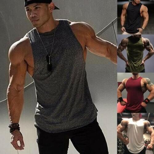 Mens Bodybuilding Stringer Tank Top Y-Back Gym Workout Sports Vest Shirt Clothes