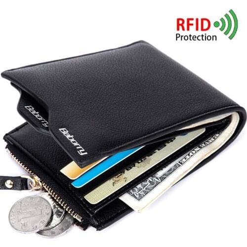 NEW RFID Theft Protec Coin Bag zipper men wallets famous brand mens wallet male money purses Wallets New Design RFID Men Wallet