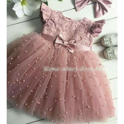 New Fashion Summer Kids Baby Girls Sleeveless Pageant Princess Dress Lace Bowknot Tulle Tutu Dress Clothes