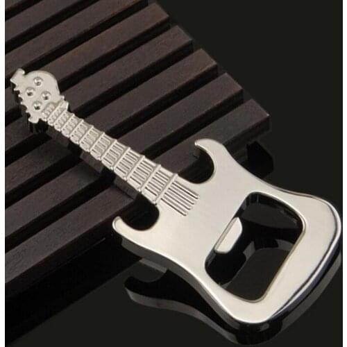 New Beer Opener Guitar Shape Design Beer Bottle Can Opener Alloy Keychain Tools Wedding House Party Gifts Keychain Bottle Opener