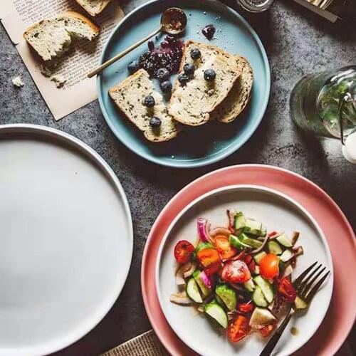 6/8 Inch Solid Color Ceramic Dish Chinese Food Kitchen Plates Wedding Plates for Decor Party Buffet Fruit Plate Cake Dishes Hot