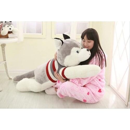 About 145 cm husky with sweater dog plush toy doll throw pillow gift w4046