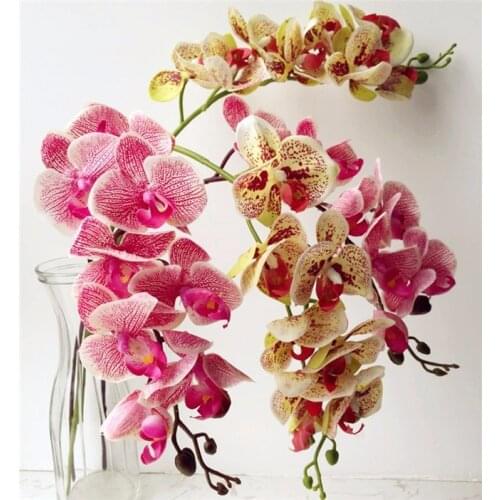 One Real Touch Orchids Butterfly Phalaenopsis White/Pink/Yellow Artificial Latex Cymbidium Orchid Flowers For Wedding Decoration