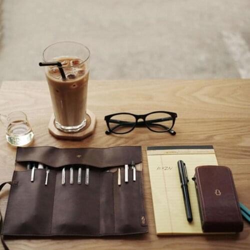 Creative Pencil Case PU Leather Pencil Bags Pen Holders School Travel Supplies Stationery Pencil Box for Boys or Girls