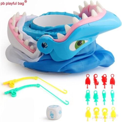 PB Playful Bag Creative Sharks Tooth Biting Finger Safe Thrilling Kids Play Fun Fishing Board Game Educational Toys Gift WG24