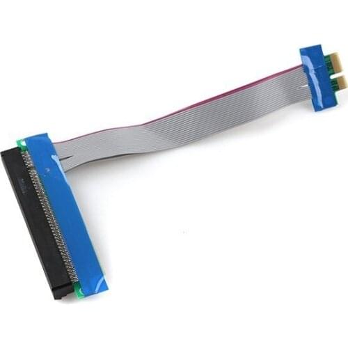 PCI-E PCI E Express 1X to X16 Riser Card Flexible ribbon Extender Cable with molex power supply cable for bitcoin miner